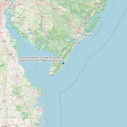 Stone Harbor, Great Channel, Hereford Inlet, New Jersey map