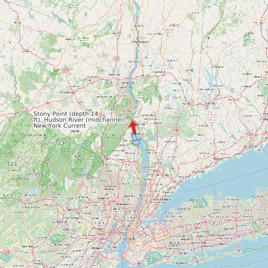 Map of Stony Point (depth 14 ft), Hudson River (midchannel), New York Current Prediction Station