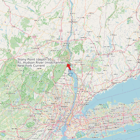 Stony Point (depth 50 ft), Hudson River (midchannel), New York Current map