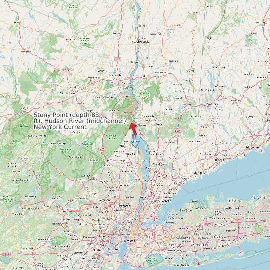 Map of Stony Point (depth 83 ft), Hudson River (midchannel), New York Current Prediction Station
