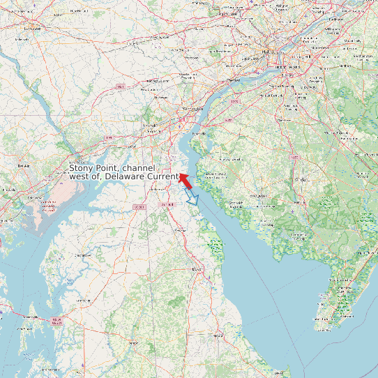 Map of Stony Point, channel west of, Delaware Current Prediction Station