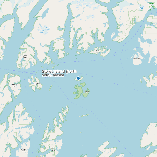 Map of Storey Island (north side), Alaska Tide Prediction Station