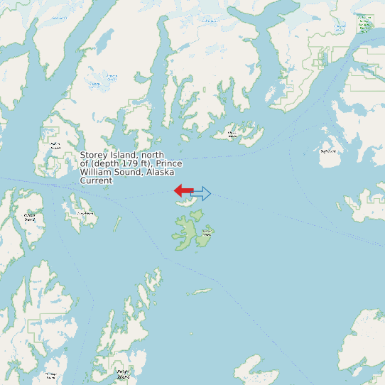 Storey Island, north of (depth 179 ft), Prince William Sound, Alaska Current map