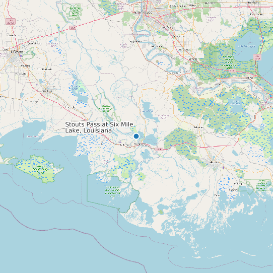 Map of Stouts Pass at Six Mile Lake, Louisiana Tide Prediction Station