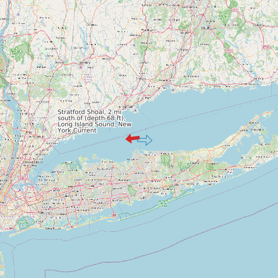 Stratford Shoal, 2 mi south of (depth 68 ft), Long Island Sound, New York Current map