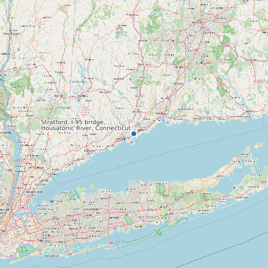 Stratford, I-95 bridge, Housatonic River, Connecticut map