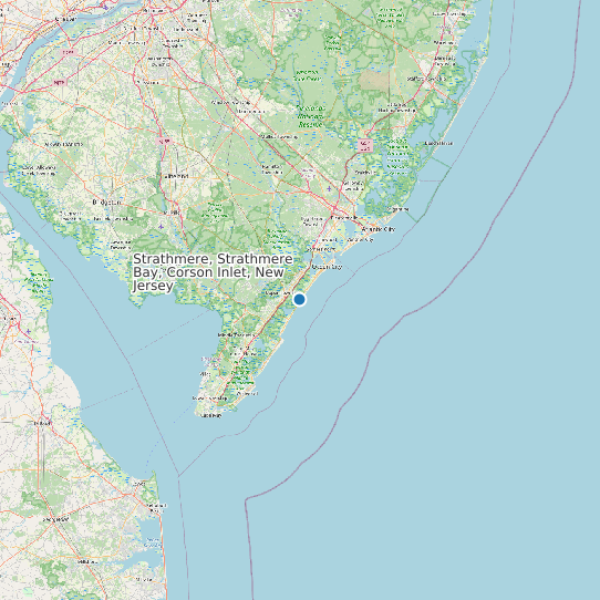 Strathmere, Strathmere Bay, Corson Inlet, New Jersey map