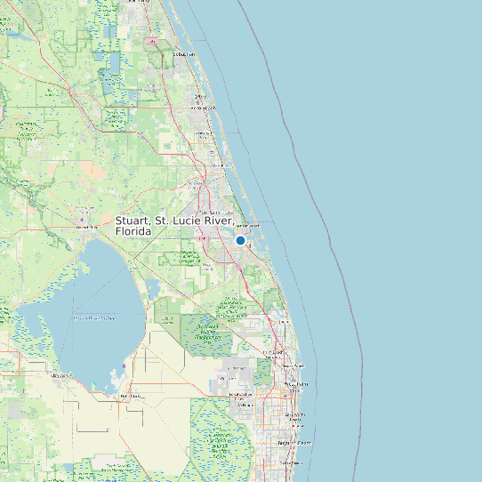 Map of Stuart, St. Lucie River, Florida Tide Prediction Station