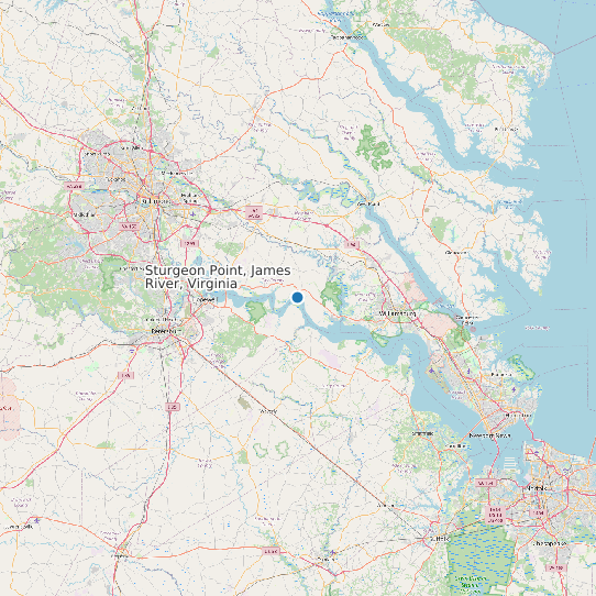 Map of Sturgeon Point, James River, Virginia Tide Prediction Station