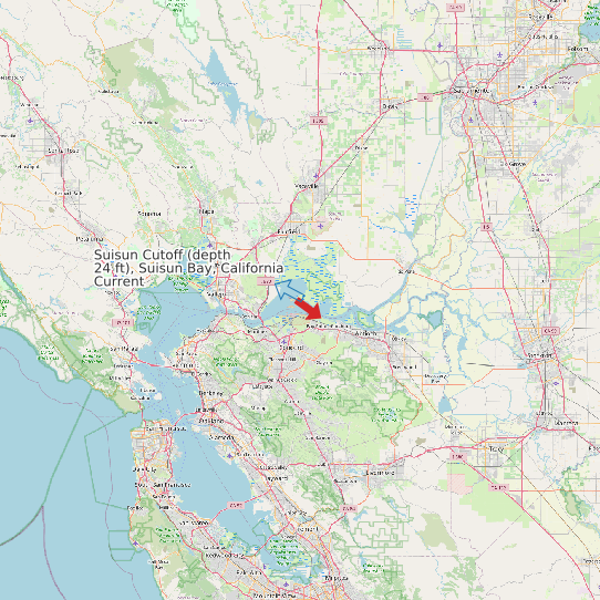 Suisun Cutoff (depth 24 ft), Suisun Bay, California Current map
