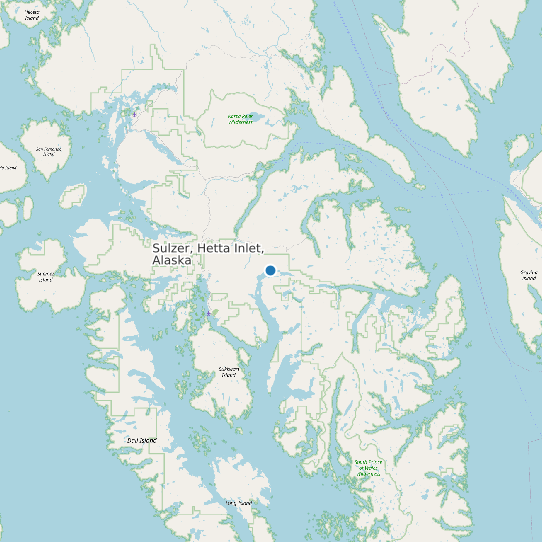 Map of Sulzer, Hetta Inlet, Alaska Tide Prediction Station