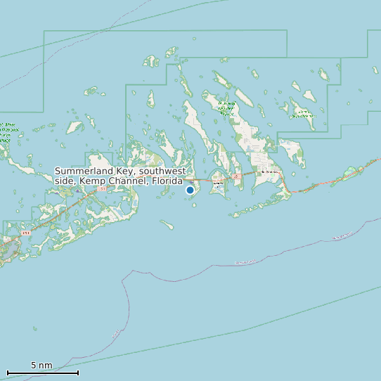 Map of Summerland Key, southwest side, Kemp Channel, Florida Tide Prediction Station