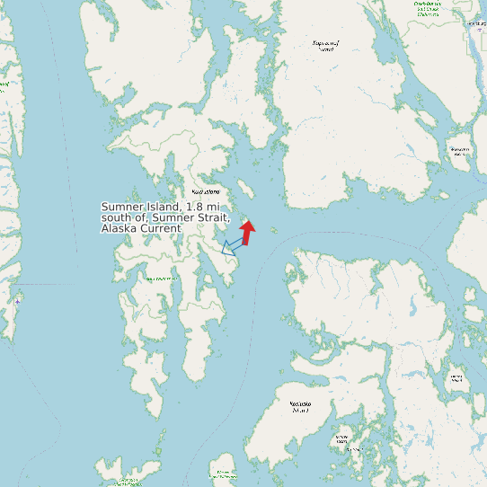 Sumner Island, 1.8 mi south of, Sumner Strait, Alaska Current map