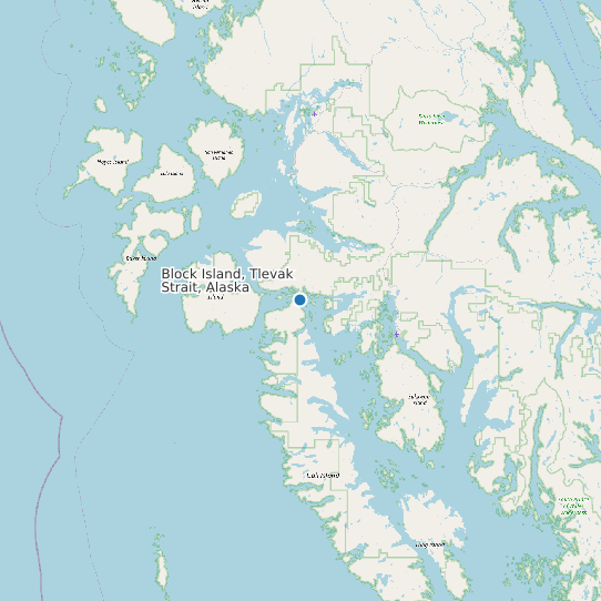 Block Island, Tlevak Strait, Alaska map