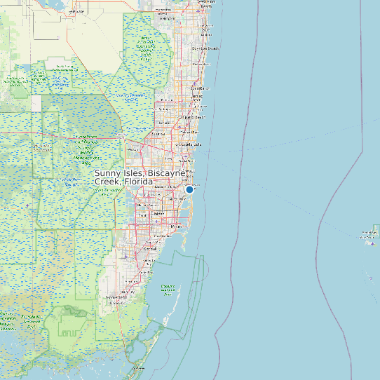 Map of Sunny Isles, Biscayne Creek, Florida Tide Prediction Station