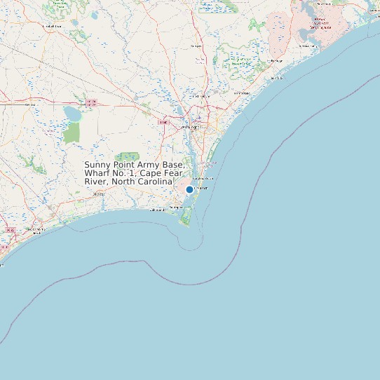 Map of Sunny Point Army Base, Wharf No. 1, Cape Fear River, North Carolina Tide Prediction Station