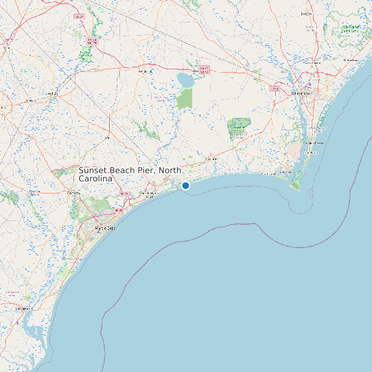 Map of Sunset Beach Pier, North Carolina Tide Prediction Station