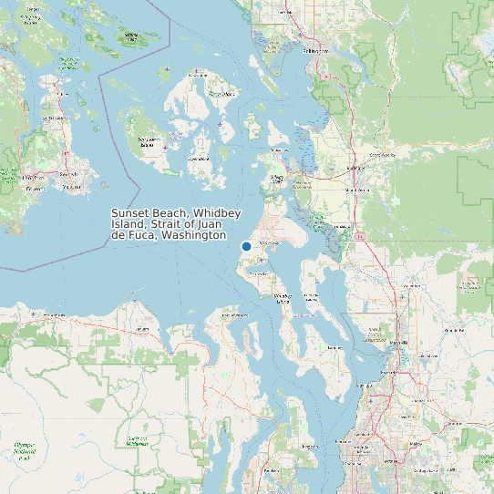 Map of Sunset Beach, Whidbey Island, Strait of Juan de Fuca, Washington Tide Prediction Station