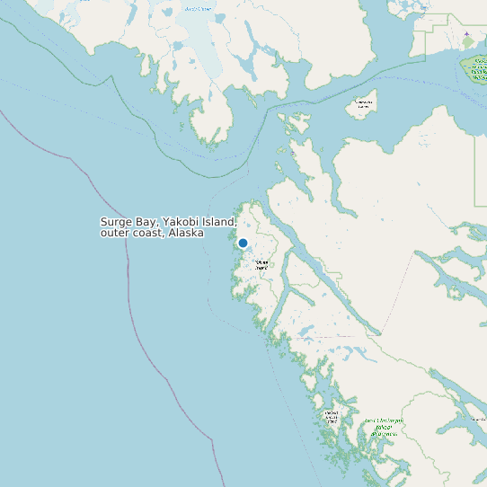 Surge Bay, Yakobi Island, outer coast, Alaska map