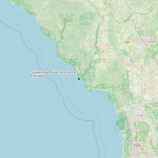 Suwannee River entrance, Florida map