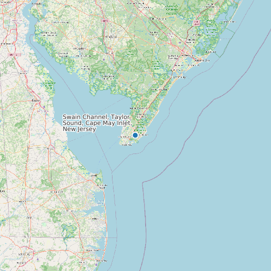 Map of Swain Channel, Taylor Sound, Cape May Inlet, New Jersey Tide Prediction Station