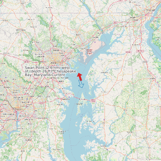 Swan Point, 2.6 nmi west of (depth 26 ft), Chesapeake Bay, Maryland Current map