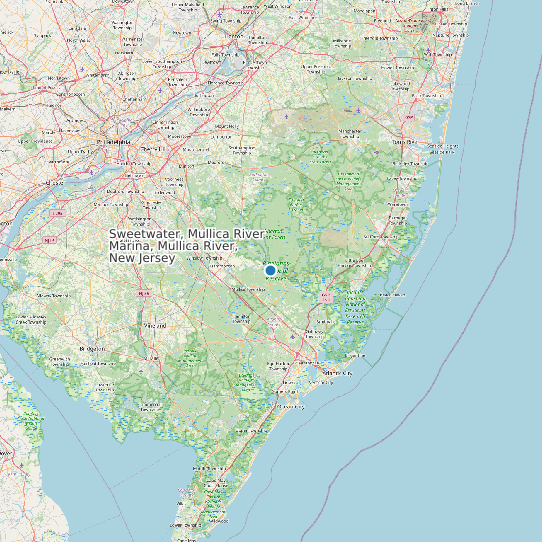 Sweetwater, Mullica River Marina, Mullica River, New Jersey map