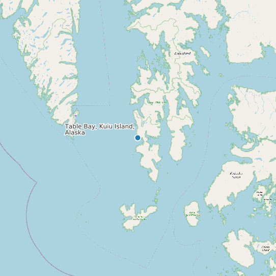 Map of Table Bay, Kuiu Island, Alaska Tide Prediction Station