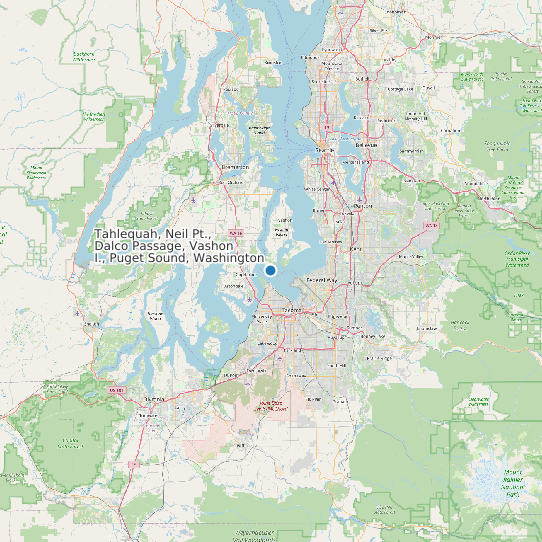 Map of Tahlequah, Neil Pt., Dalco Passage, Vashon I., Puget Sound, Washington Tide Prediction Station