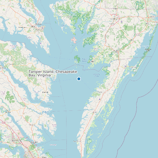 Map of Tangier Island, Chesapeake Bay, Virginia Tide Prediction Station