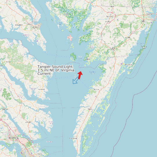 Map of Tangier Sound Light, 1.5 mi NE of, Virginia Current Prediction Station
