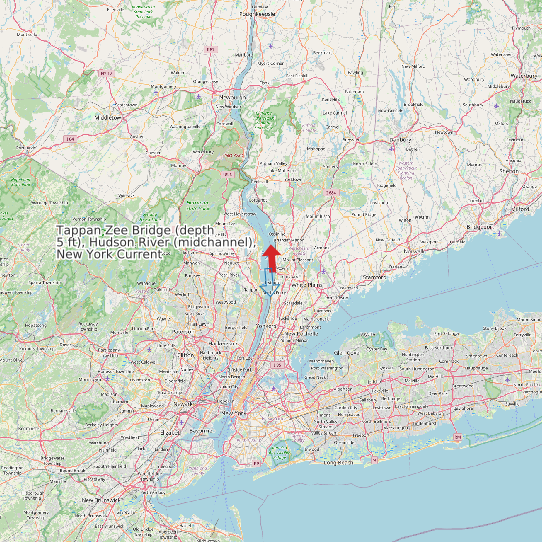Map of Tappan Zee Bridge (depth 5 ft), Hudson River (midchannel), New York Current Prediction Station