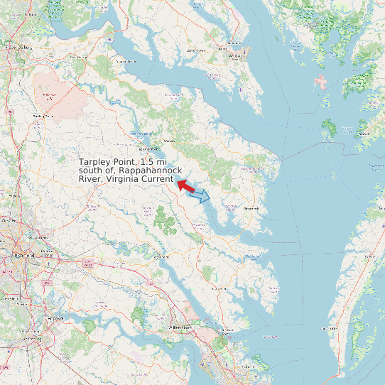 Tarpley Point, 1.5 mi south of, Rappahannock River, Virginia Current map