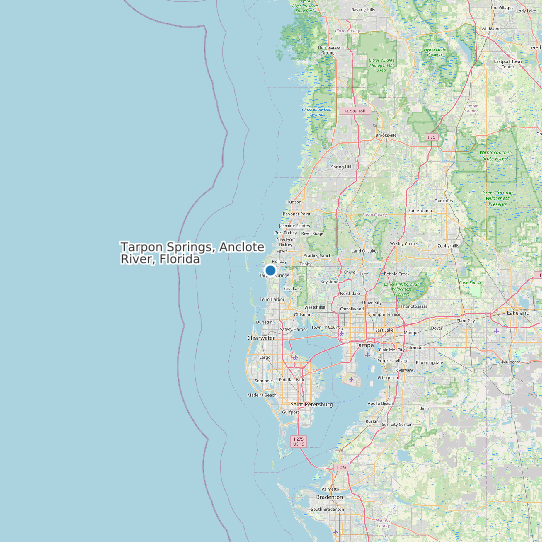 Map of Tarpon Springs, Anclote River, Florida Tide Prediction Station
