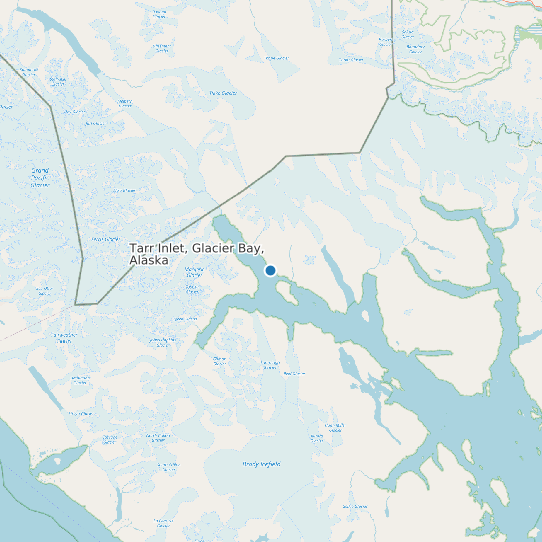 Tarr Inlet, Glacier Bay, Alaska map
