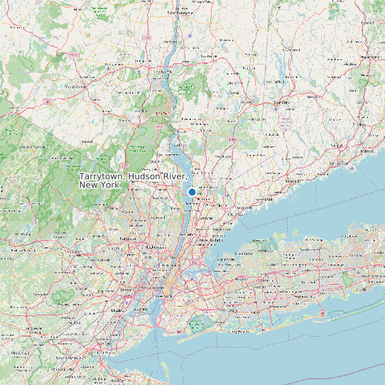 Map of Tarrytown, Hudson River, New York Tide Prediction Station