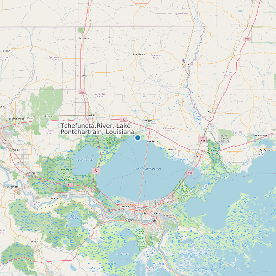 Map of Tchefuncta River, Lake Pontchartrain, Louisiana Tide Prediction Station