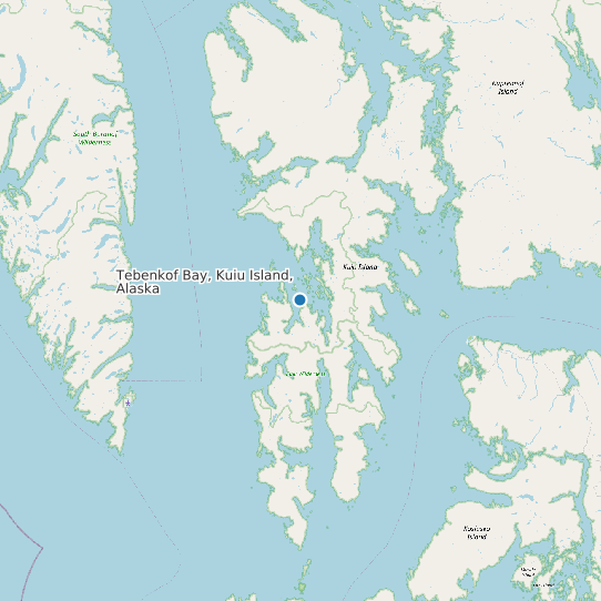 Map of Tebenkof Bay, Kuiu Island, Alaska Tide Prediction Station