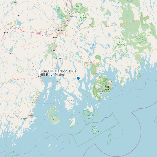 Map of Blue Hill Harbor, Blue Hill Bay, Maine Tide Prediction Station