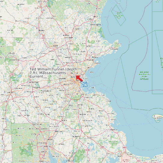 Ted William Tunnel (depth 7 ft), Massachusetts Current map