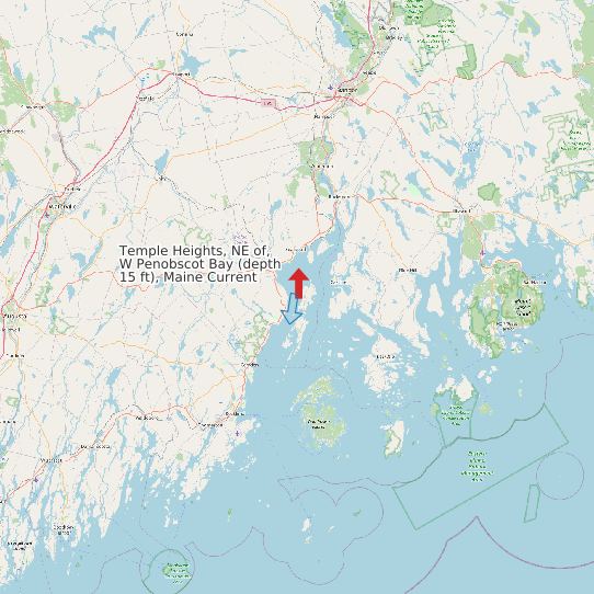 Temple Heights, NE of, W Penobscot Bay (depth 15 ft), Maine Current map