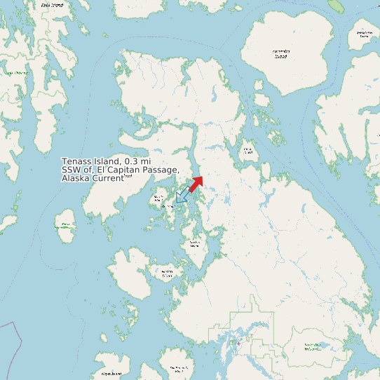 Tenass Island, 0.3 mi SSW of, El Capitan Passage, Alaska Current map