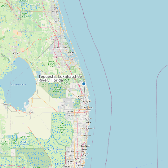 Tequesta, Loxahatchee River, Florida map