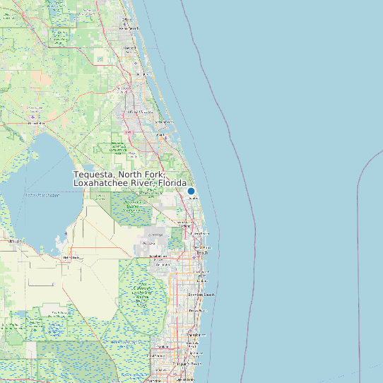 Tequesta, North Fork, Loxahatchee River, Florida map