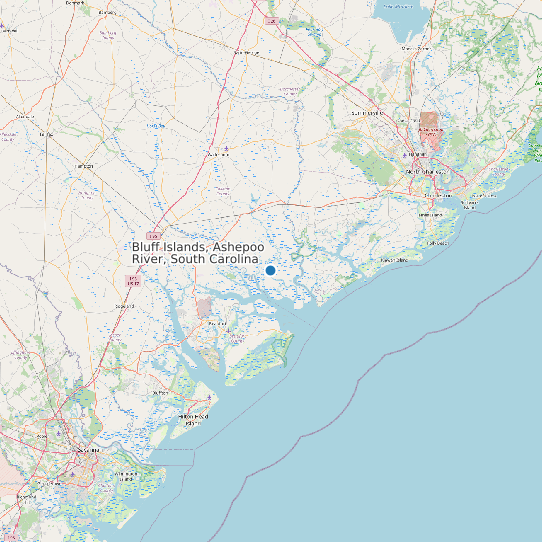 Map of Bluff Islands, Ashepoo River, South Carolina Tide Prediction Station