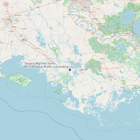 Tesoro Marine Term., Atchafalaya River, Louisiana map