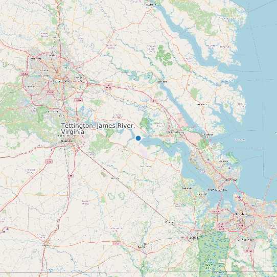 Map of Tettington, James River, Virginia Tide Prediction Station