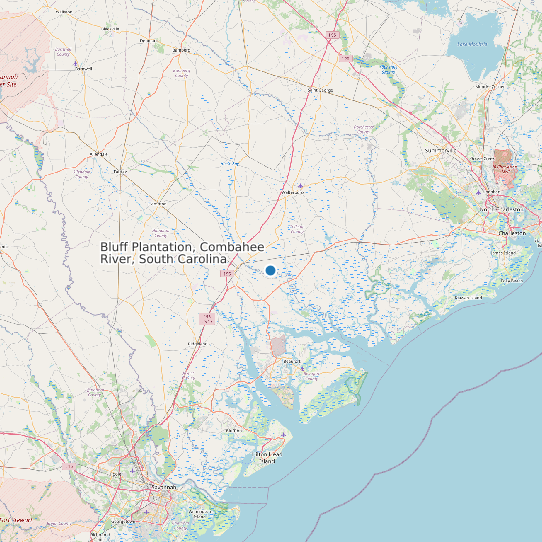 Bluff Plantation, Combahee River, South Carolina map