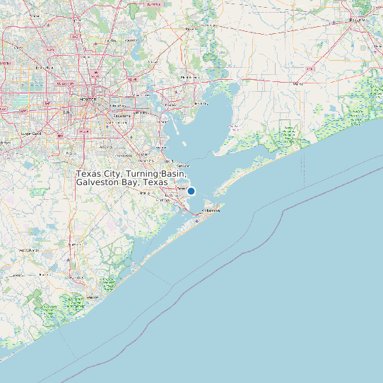 Texas City, Turning Basin, Galveston Bay, Texas map