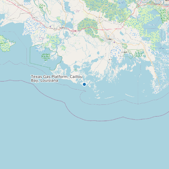 Texas Gas Platform, Caillou Bay, Louisiana map